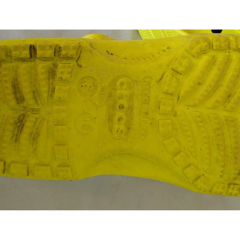 Crocs Classic Clogs Yellow Slip On Comfort Shoes Mens 8 Womens 10